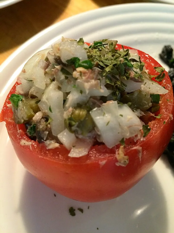 Nadjevene rajcice na primorski nacin;) Stuffed tomatoes Adriatic style;))|aястасияさん