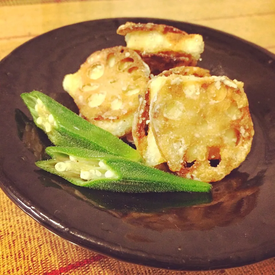 レンコンの高野豆腐はさみ揚げ🌿|mayu2230さん