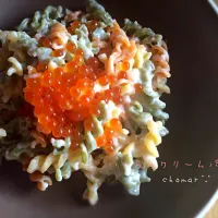 いくらのクリームパスタ|ちょまらーさん