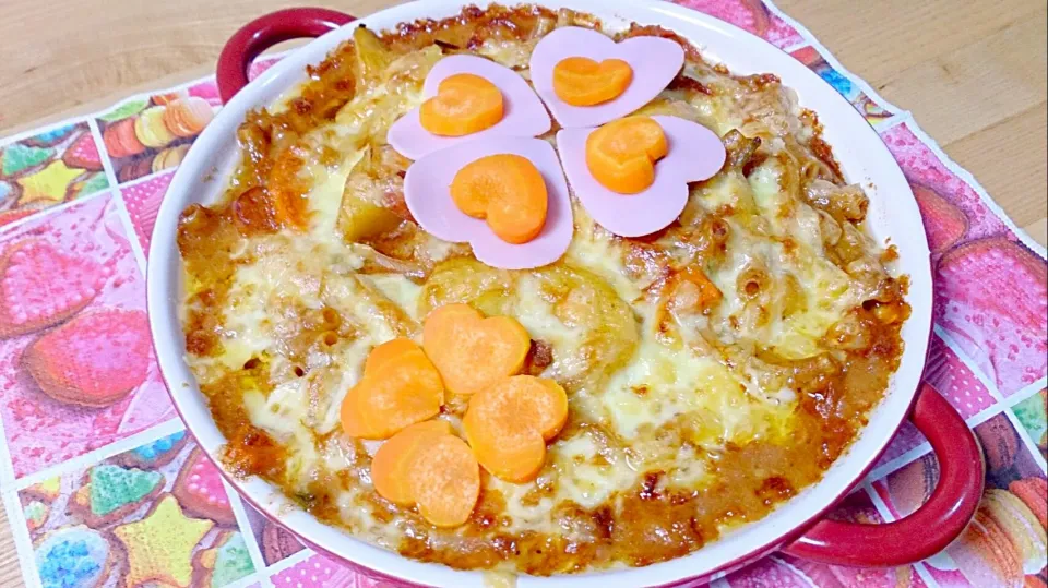 10/13 macaroni au gratin with meat sauce #マカロニ #デコグラタンにチャレンジ☆ #グラタン|タップダンスシチーさん