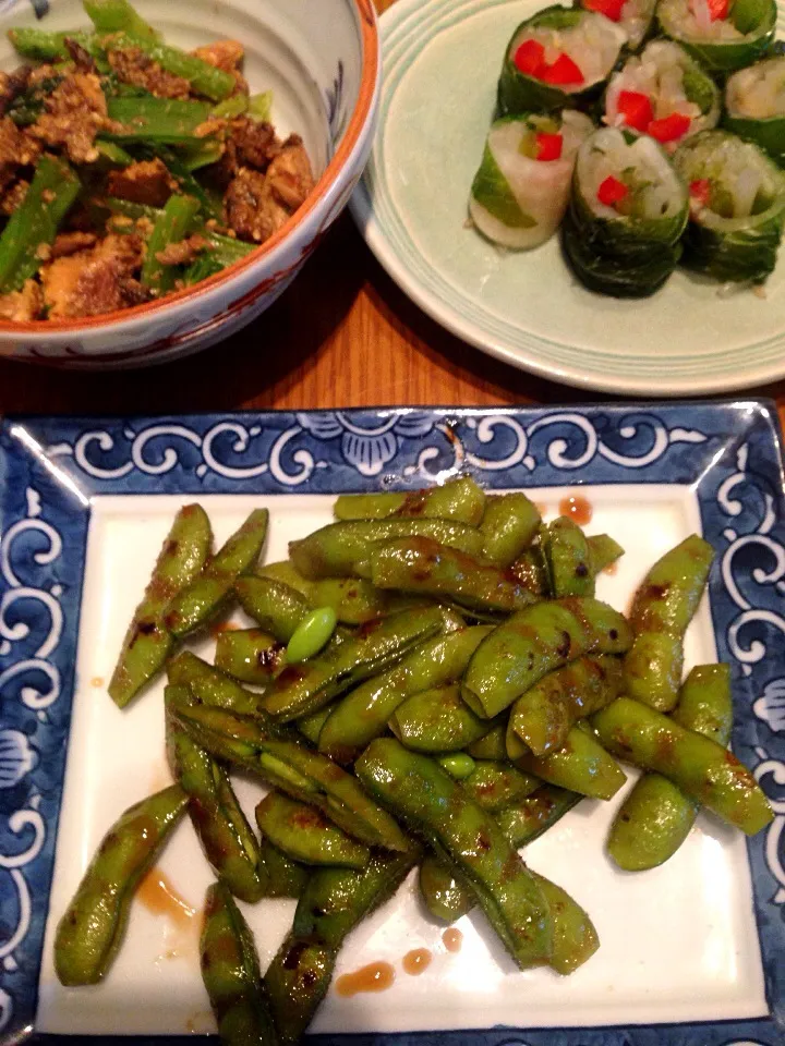 sawakiさんの指まで美味し~枝豆のオイスターソース焼き|中山里子さん