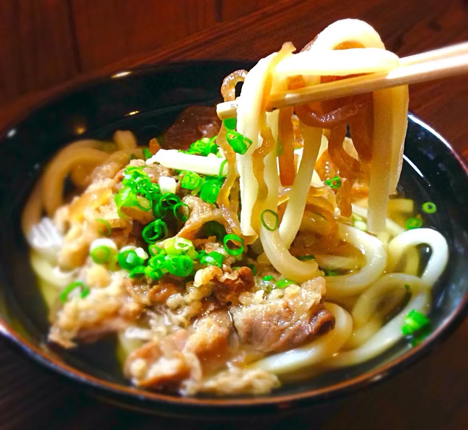 台風飯は手軽な肉うどん|ち〜おんさん