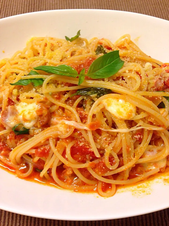 Spaghettini pomodoro e mozzarella トマトとモッツァレラのスパゲティ二|Go Satoさん