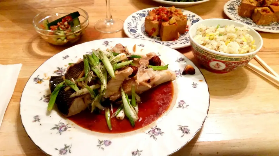 Steamed Rock Cod in soy sauce, garlic, & ginger dressing|Juliee ~ ジュリーさん