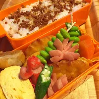 Snapdishの料理写真:給食中止の為、お弁当持参|ayanさん