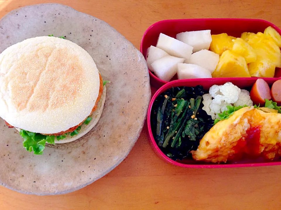 チキンフィレサンド弁当(*^^*)|sachiさん