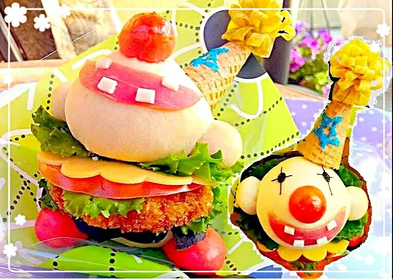 'Clown' Homemade Rice Bread Pork Katsu Sandwich Bento💐 ピエロの手作り米パンサンドイッチ弁当💕|The Reinhartsさん