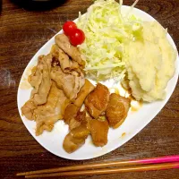 Snapdishの料理写真:ガリバタチキン  マッシュポテト|みきぽてさん