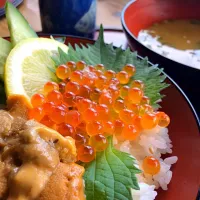 Snapdishの料理写真:ウニいくら丼♡|Mikiko Ishiharaさん