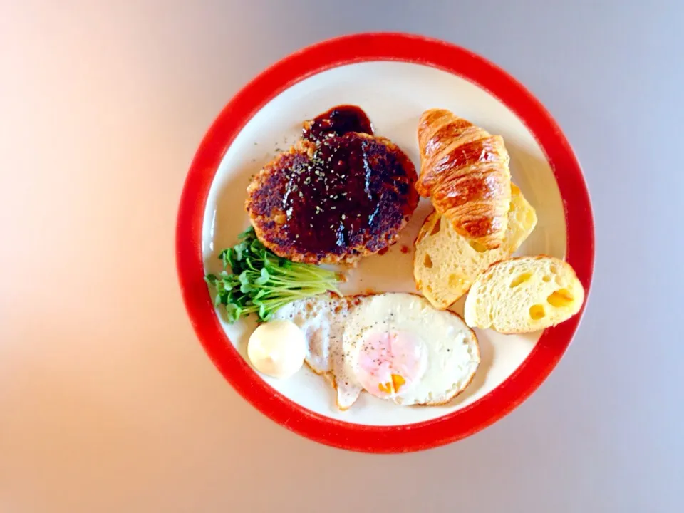 ダイズミートでハンバーグプレートランチ|海老禁さん