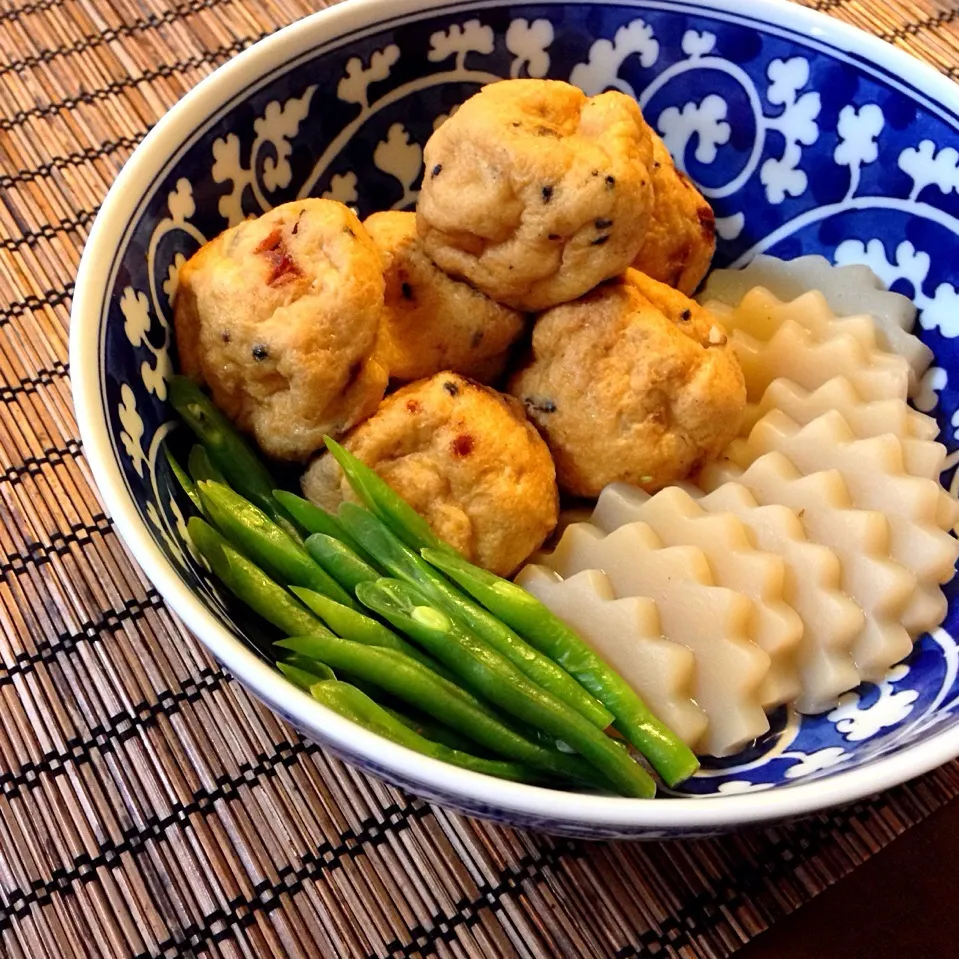 花こんにゃくとひろうすの煮物|🌀さん