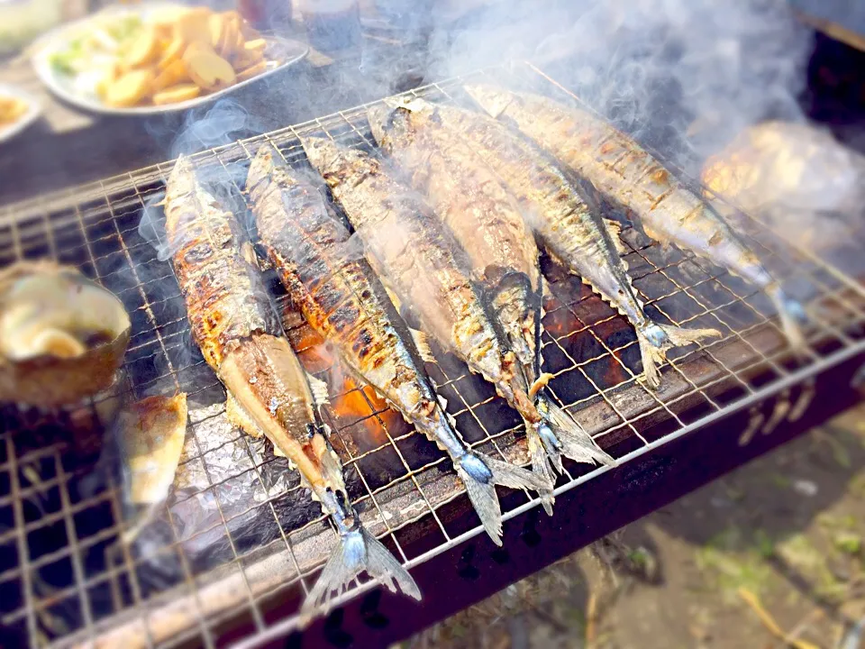 サンマ🐟炭火焼きFIRE〜🔥|おかっぴーさん