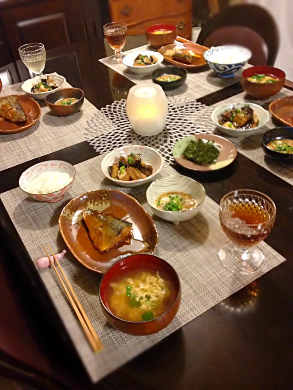 鯖の味噌煮定食(*^^*)|青い空さん