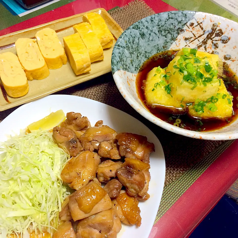 ガリバタチキン＊揚げ出し豆腐＊だし巻き玉子|ゆかりごはんさん