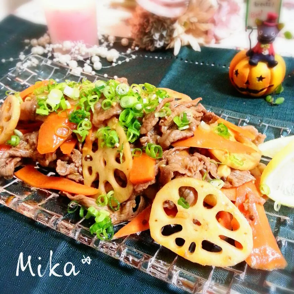 Tomokoちゃんのちょっとエスニックなキンピラ牛肉炒め💗|Mika❈さん