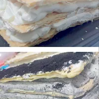 Snapdishの料理写真:mille - Feuille Almond and Oreo|MommiEclair's Homemadeさん