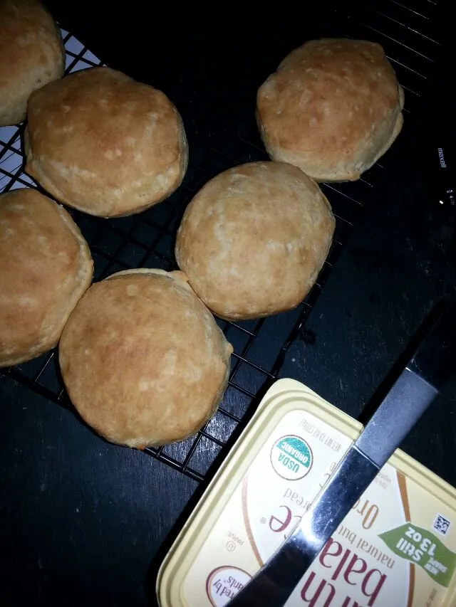 corn bread biscuits my son made.|Polly Gelfusoさん