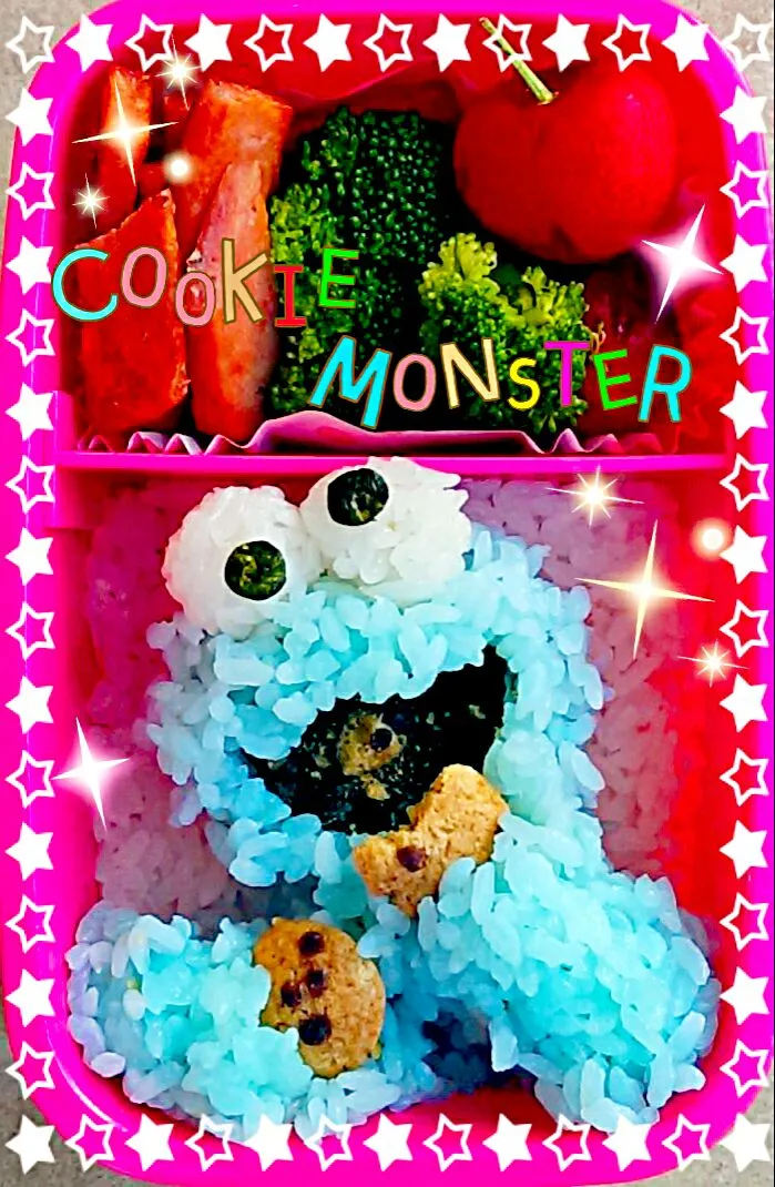 Snapdishの料理写真:Cookie Monster Kid's School Lunch👻🎀クッキーモンスターキャラ弁|The Reinhartsさん