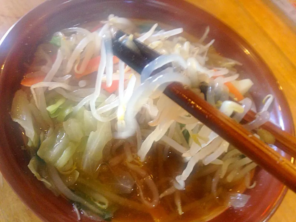 糖質制限メニュー 減塩野菜そば！麺は、しらたきです|亀戸 養生蕎麦 高のさん