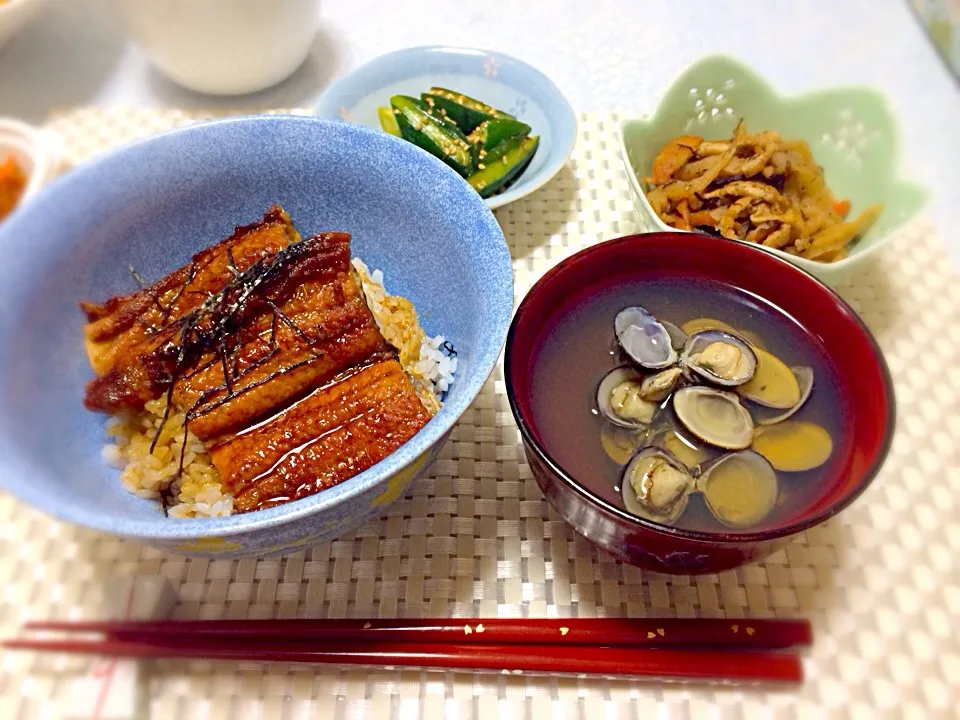 鰻丼・切り干し大根・キュウリ漬け|まゆさん