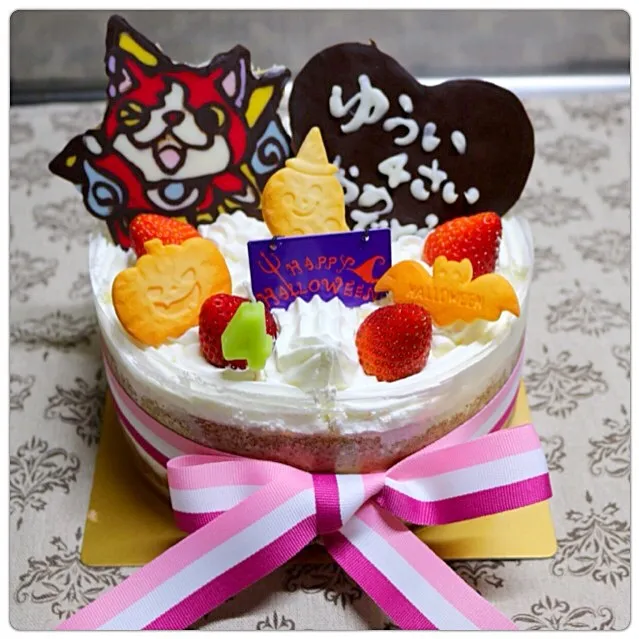 Snapdishの料理写真:誕生日ケーキ 妖怪ウォッチ ジバニャン|funakeiさん