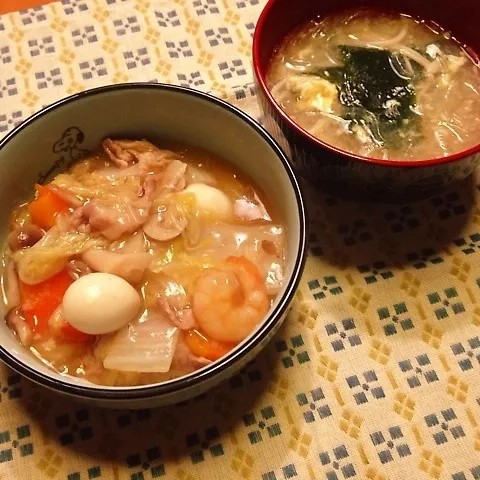 もやしの八宝菜、春雨とえのきの中華スープ|あすかさん