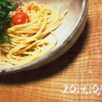 Snapdishの料理写真:ツナとトマトと大葉のパスタ♡|ゆきなさん