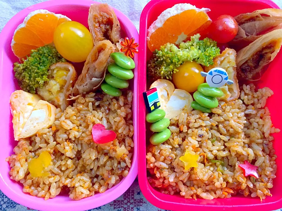 Lunch box☆Curry pilaf✨ｶﾚｰﾋﾟﾗﾌ弁当|🌈Ami🍻さん