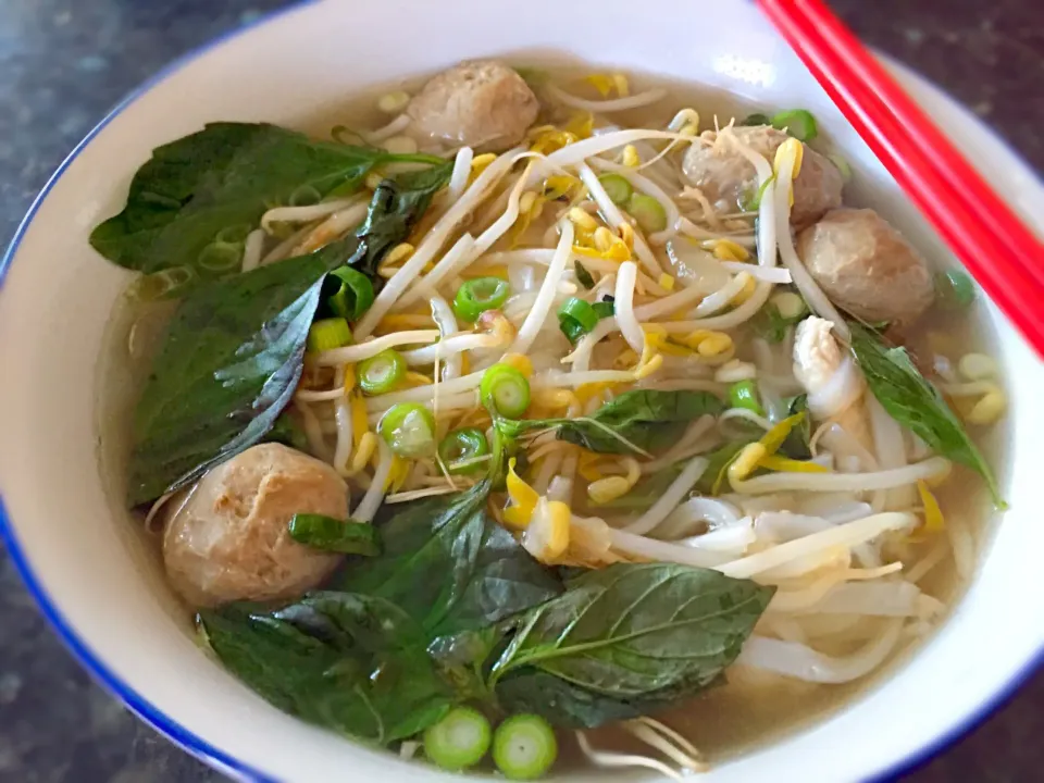 Vietnamese pho with meatballs|maricarさん