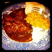 Snapdishの料理写真:chicken molé with mexican rice|Mario Wrightさん