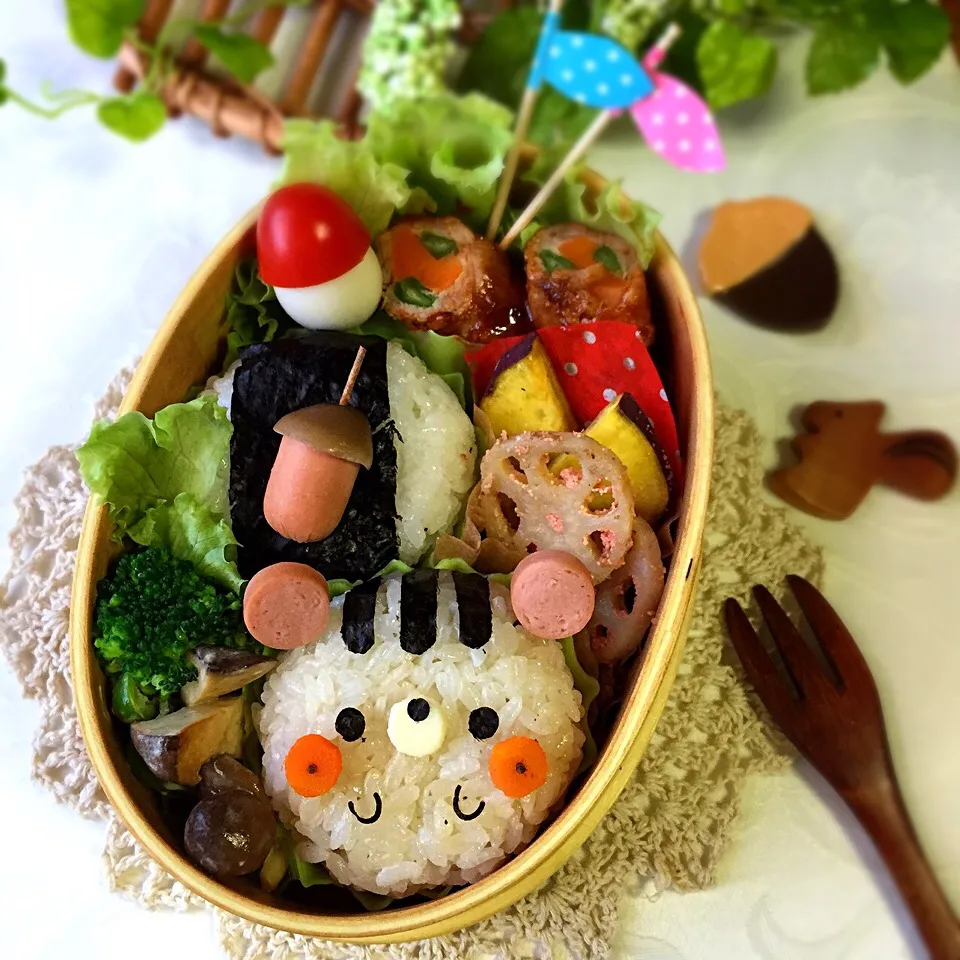 Snapdishの料理写真:ゆっぴーの（水曜日の）お弁当『まん丸リスちゃん』|kumiさん