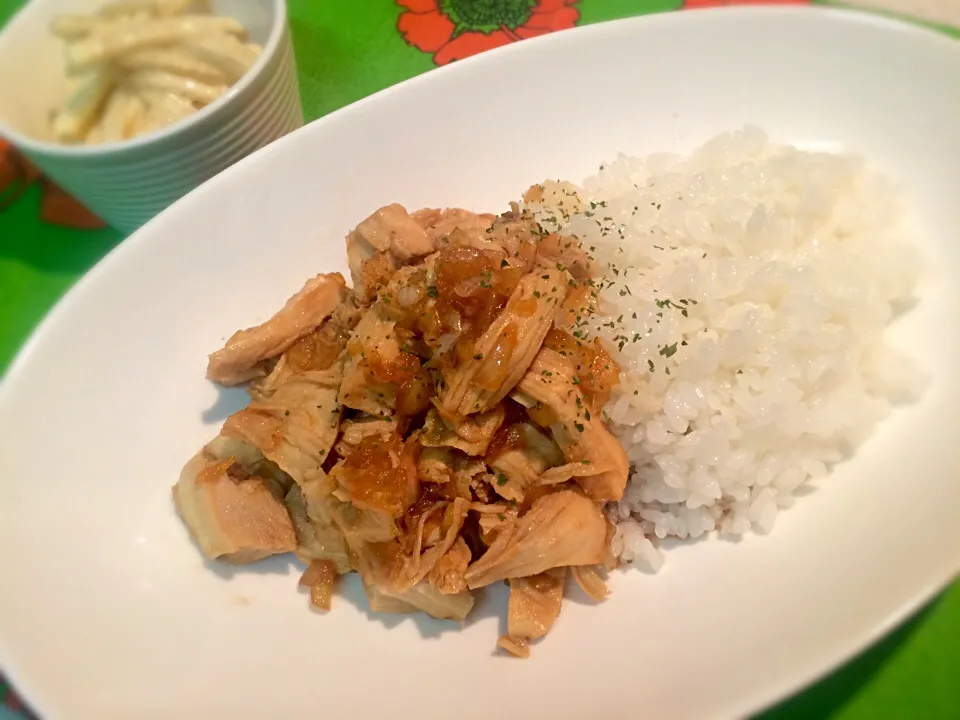 こってり鶏胸肉とごはん。|Rukuさん