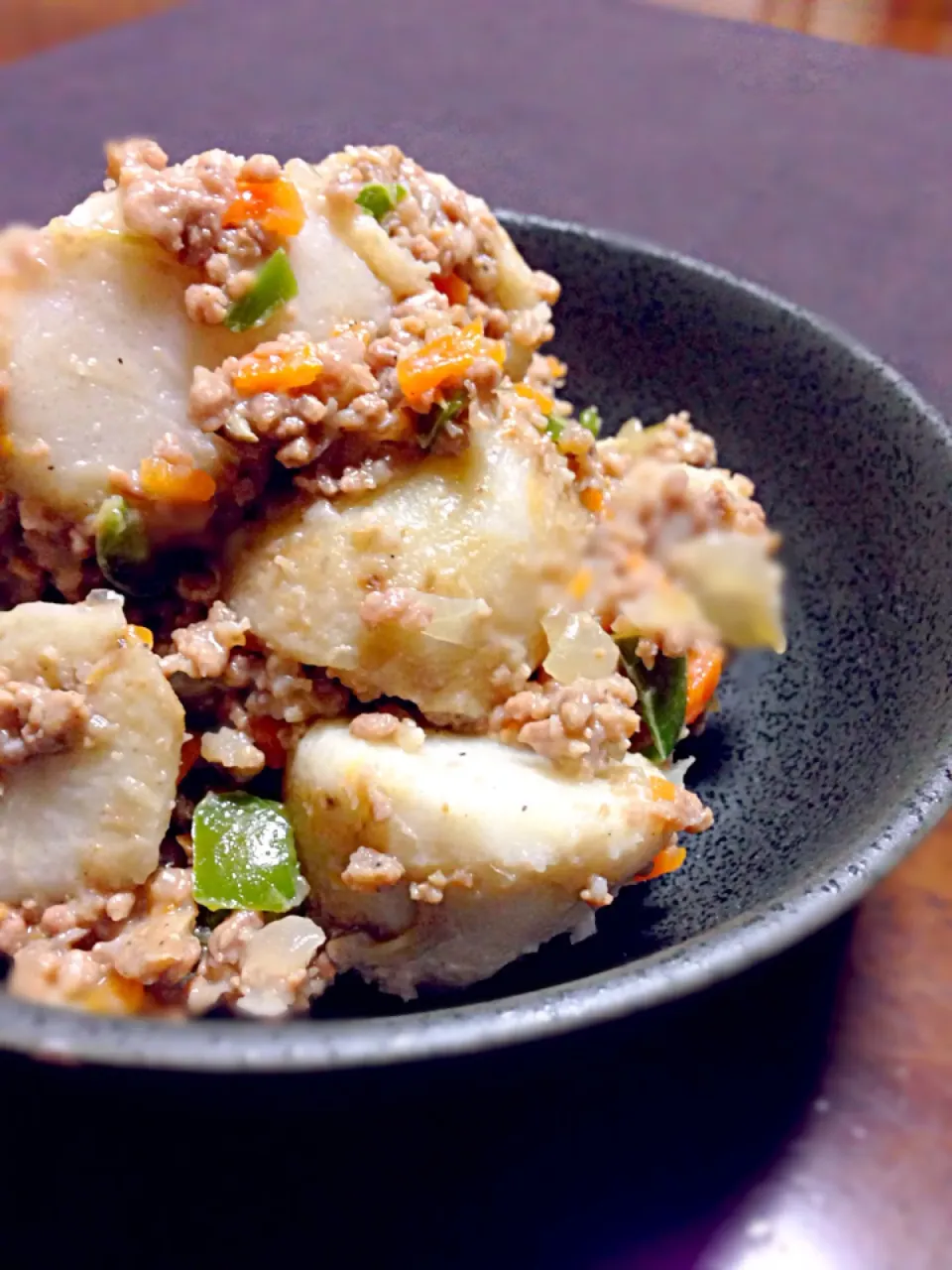 里芋の味噌そぼろ煮|あいさん