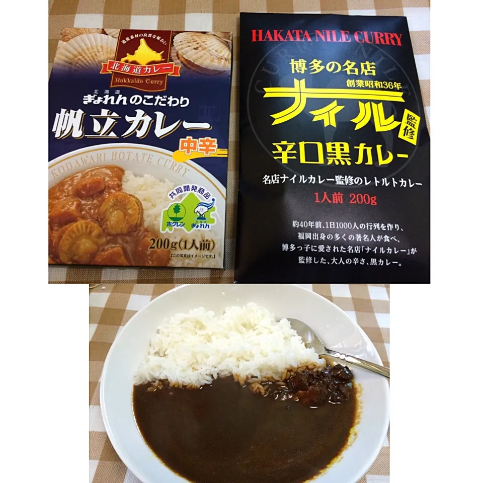 HONDAで貰った博多ナイル黒カレーと北海道帆立カレー|uchikawa hiroshiさん