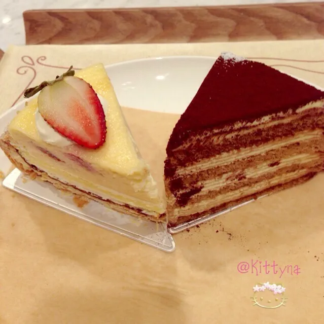 🍓Gone with The Cheese Steamed Soufflé Cheese Cake with Tart & Unique Italian Tiramisu ღ(Ü(Ü*ૢ)🎀|🎀Kittyna🌸さん