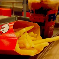 Coke float and fries for dinner.|John Anthony Pecsonさん