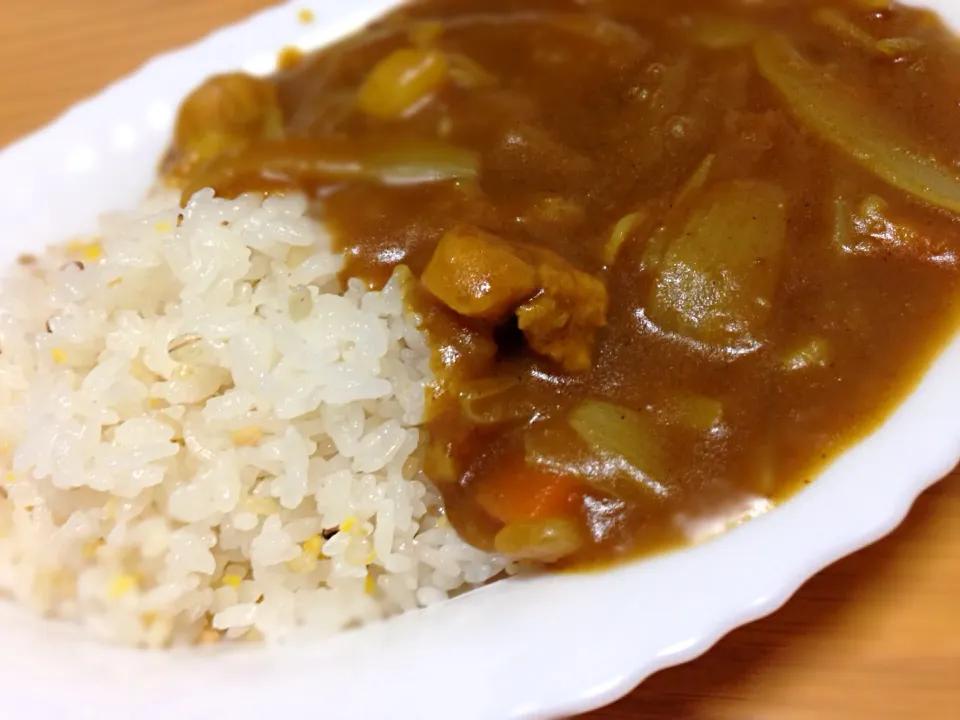 10/18晩ご飯(チキンカレー)|みほさん