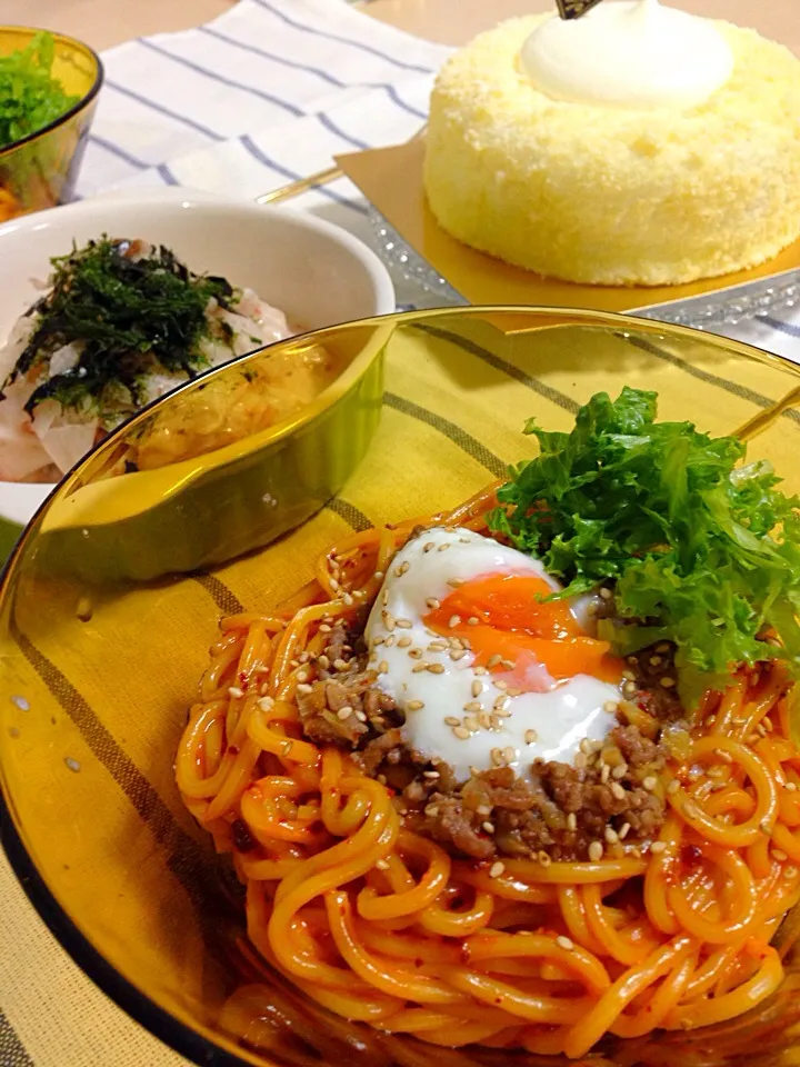 汁なし坦々麺、朝採り大根の梅マヨサラダ|林愛さん