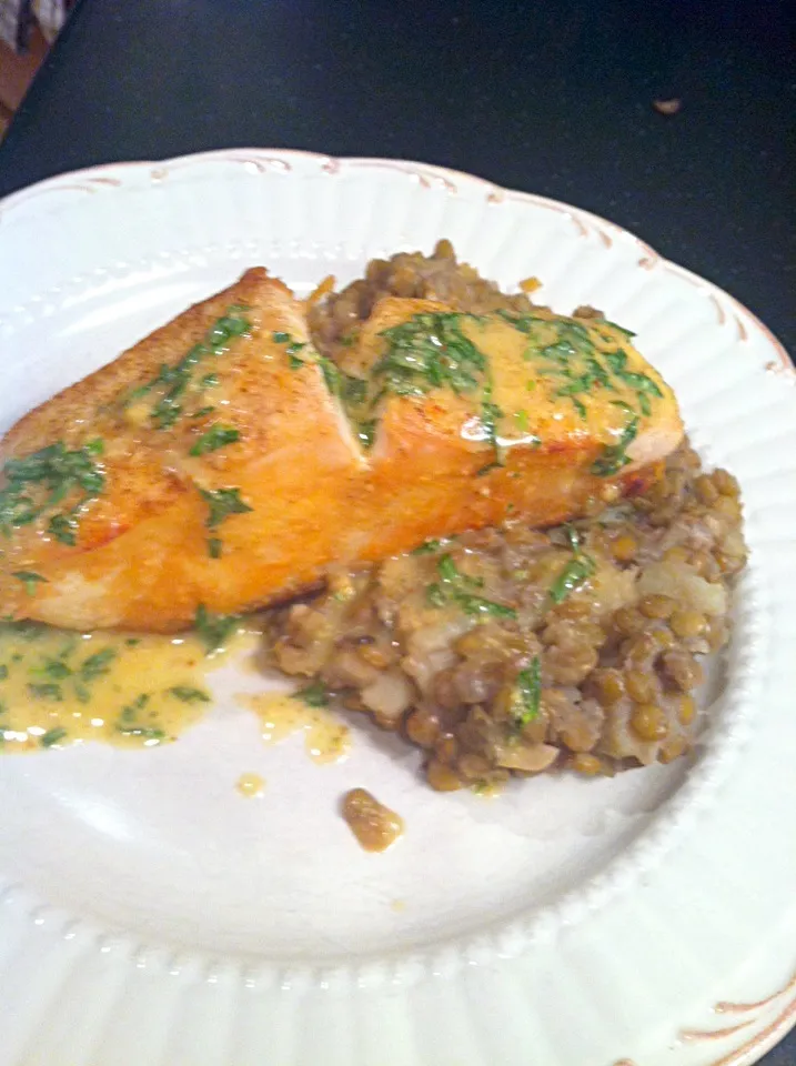 Halibut with Lentils and Mustard Sauce|K Goodnessさん