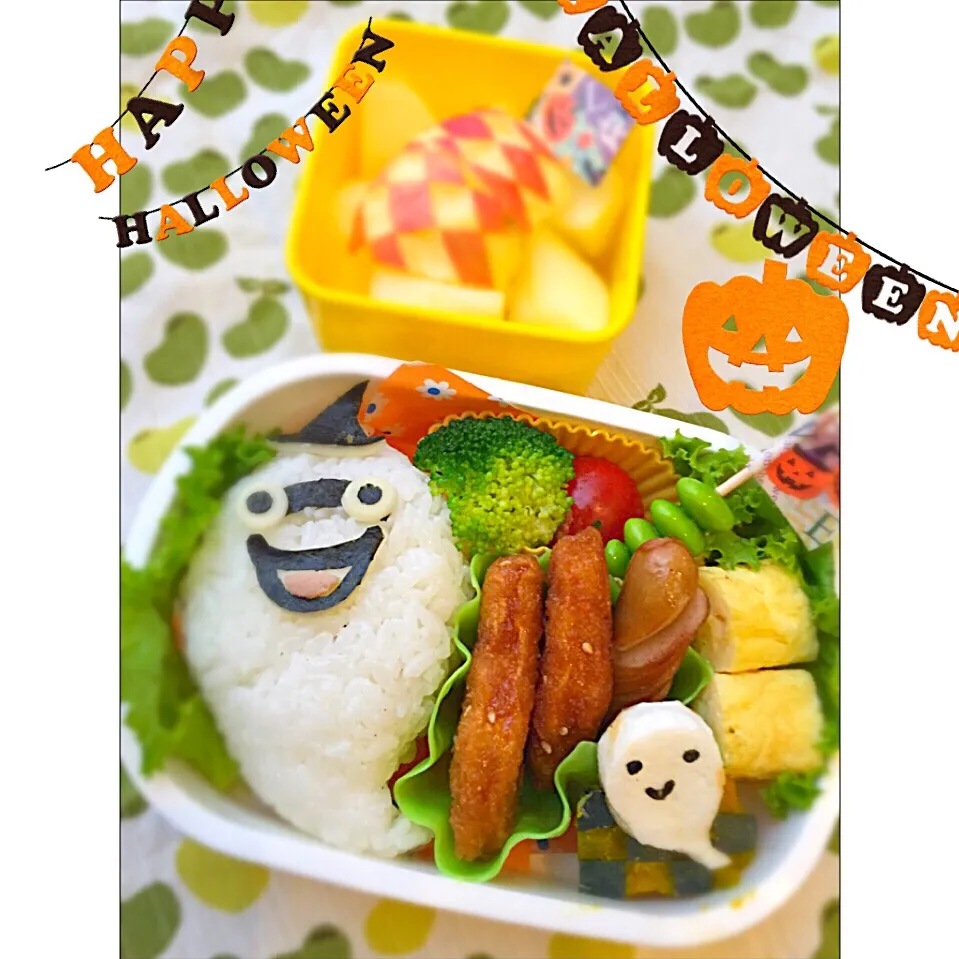 Snapdishの料理写真:ちび男子弁当。ハロウィンウィスパー|eguchiさん