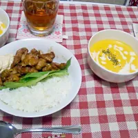 Snapdishの料理写真:チキン南蛮とにんじんのポタージュ|かりんさん