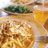 きのことベーコンのパスタ|らぴさん