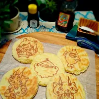 Snapdishの料理写真:妖怪ウォッチキャラホットケーキ♪|あきさん