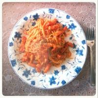 ベーコンのトマトパスタ