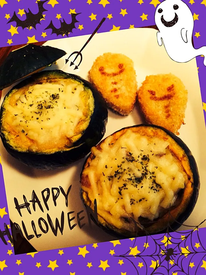 HAPPY HALLOWEEN✨カボチャグラタン🎃＆おばけコロッケ|みくみくさん