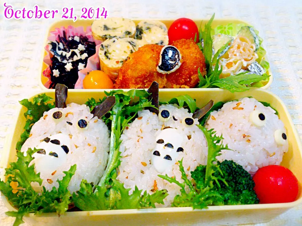 トトロまっくろくろすけ、ちょっとハロウィン弁当|りんりんさん