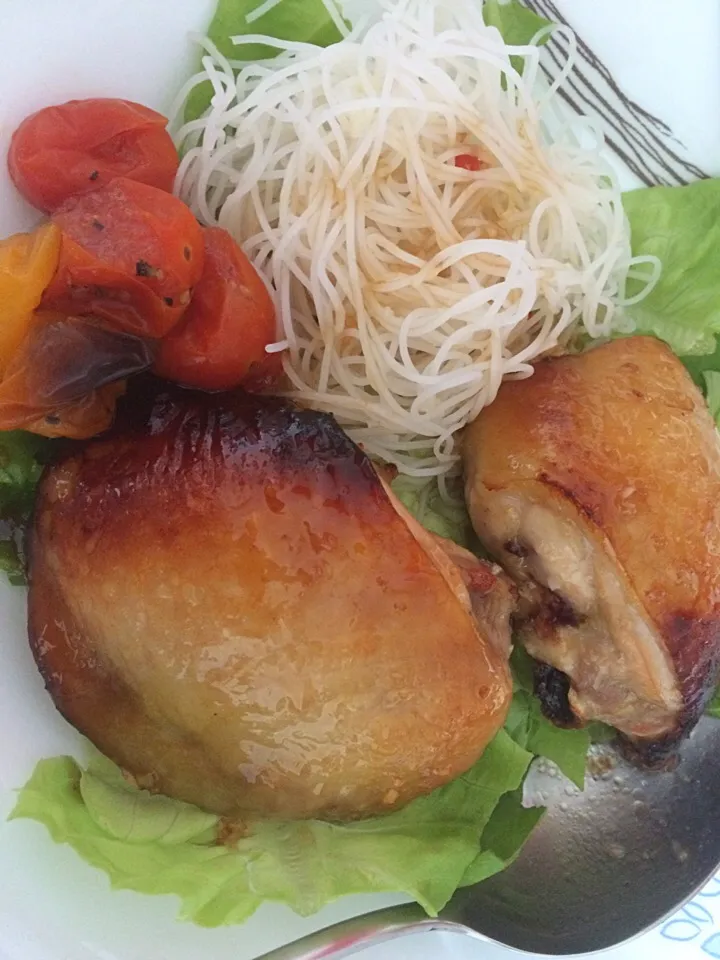 Snapdishの料理写真:Chicken marinated in honey, lime juice, soy sauce, garlic and chilli padi.|Ong Sor Fernさん