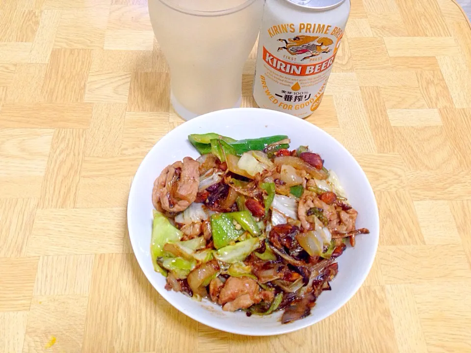 豚もも肉の野菜とミックスナッツの香り炒め味噌風味(五香粉プラス)|Tarou  Masayukiさん