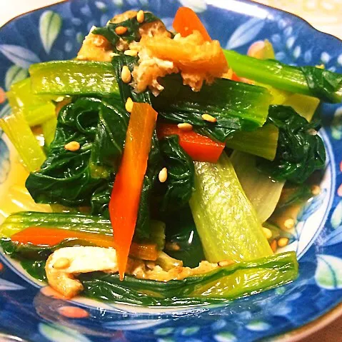 小松菜と油揚げの煮浸し|かよさん