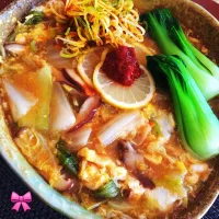 酸辣湯麺…頑張ったのは青梗菜！！